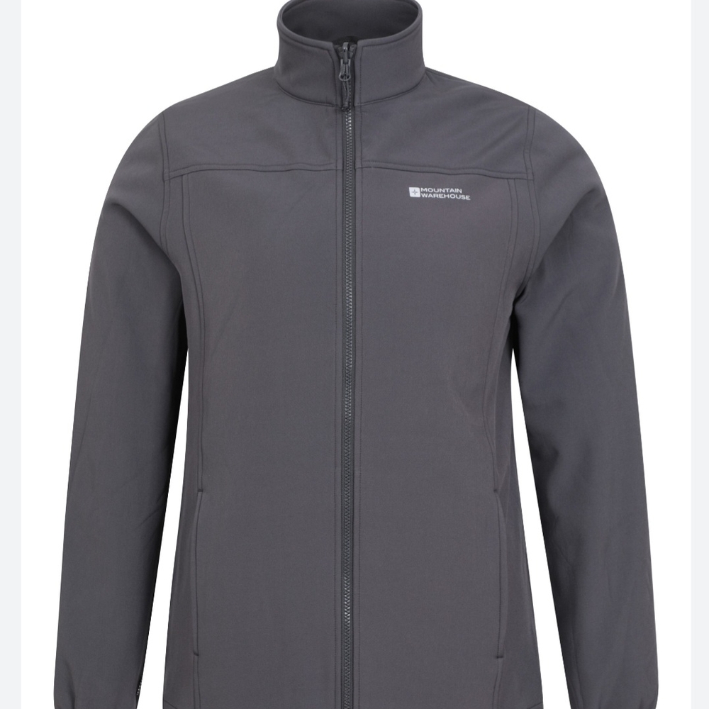 Gray Performance Jacket with High Collar and Full-Zip